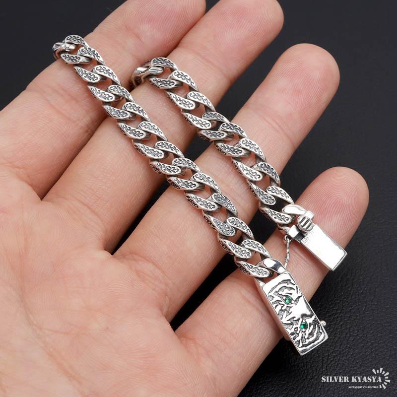 シルバー925 タイガーブレスレット 唐草ブレスレット 喜平ブレスレット 