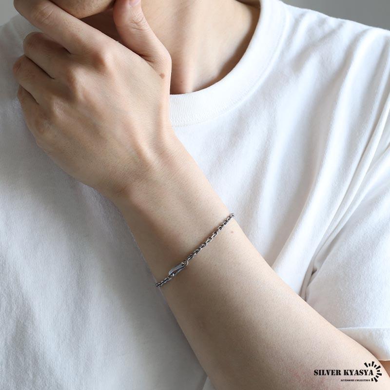 シルバー925 チェーンブレスレット シンプルブレスレット メンズ 925