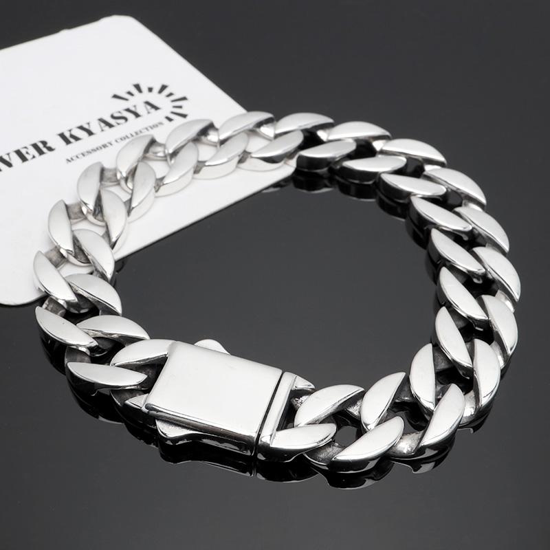 シルバー925 喜平ブレスレット チェーンブレスレット メンズ 幅12.5mm