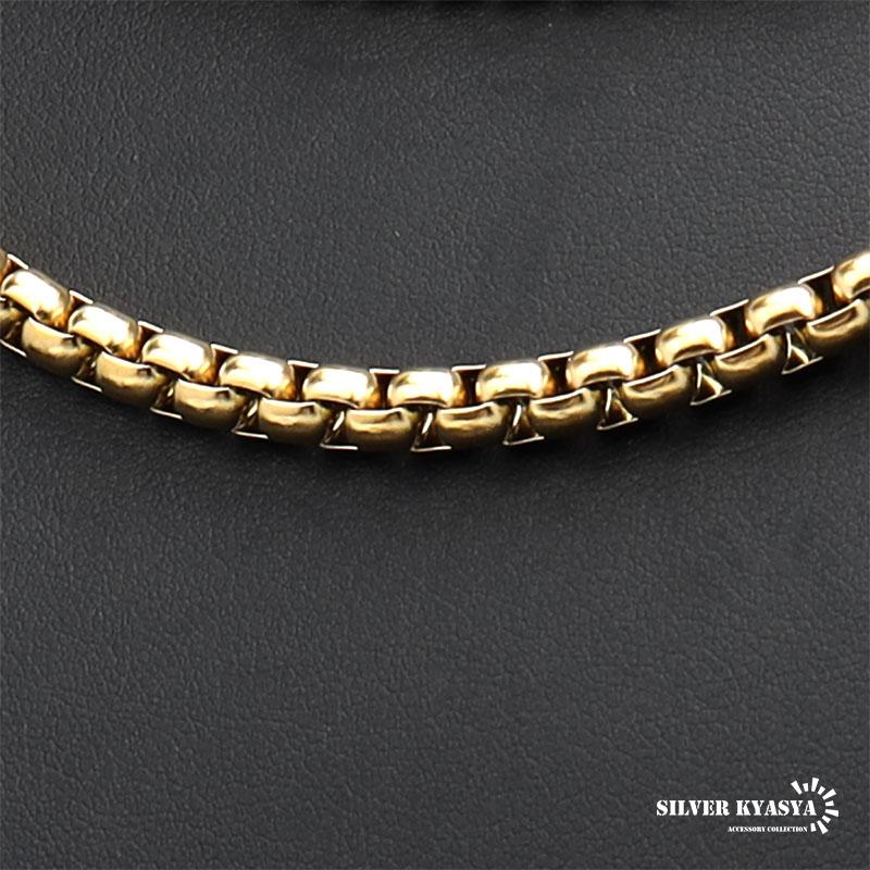 5mm、45cm) ステンレス ベネチアンチェーンネックレス ゴールド 18K GP