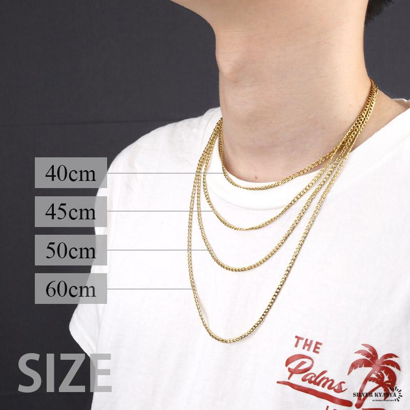 40cm) チェーンネックレス 喜平チェーン 幅3mm ステンレス 18k 40cm) チェーンネックレス 喜平チェーン 幅3mm ステンレス 18k