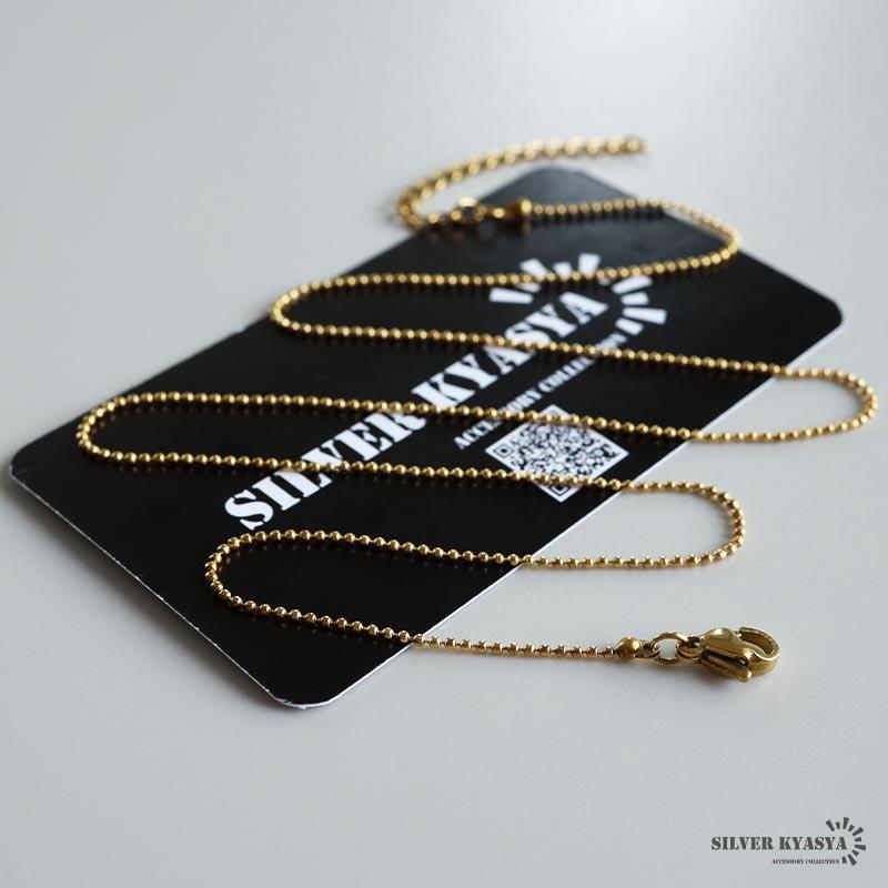 ステンレス ボールチェーン ネックレス 極細 1mm シンプルネックレス