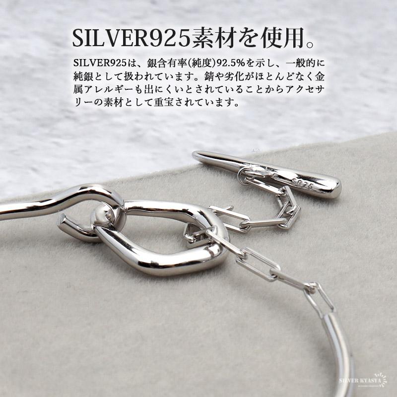 シルバー925 バングル ブレスレット レディース シルバー マンテル チェーン ブレスレット 華奢 細め 金属アレルギー対応_3