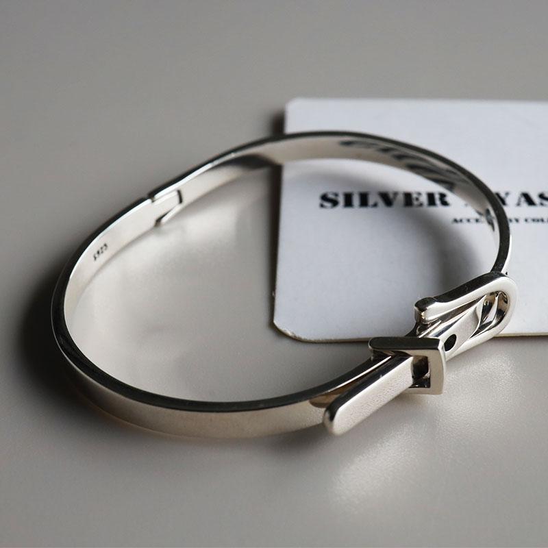 シルバー925 ベルトブレスレット シルバー ベルトバングル 腕輪 細身