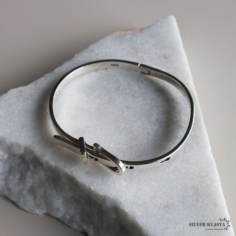 シルバー925 ベルトブレスレット シルバー ベルトバングル 腕輪 細身