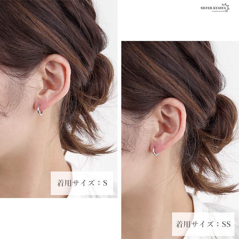シルバー、Sサイズ-直径12mm) ピアス ゴールド シルバー925 18K GP