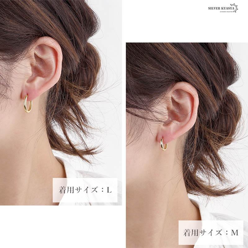 シルバー、SSサイズ-直径9mm) ピアス ゴールド シルバー925 18K シルバー、SSサイズ-直径9mm) ピアス ゴールド シルバー925 18K