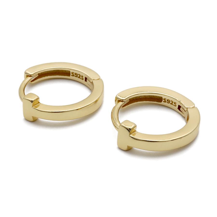 シルバー) ピアス ゴールド シルバー925 18K GP フープピアス T字  