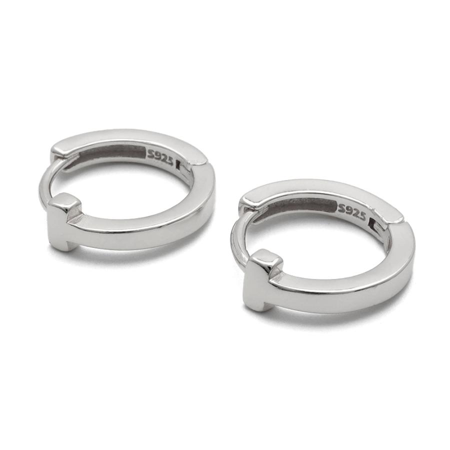 シルバー) ピアス ゴールド シルバー925 18K GP フープピアス T字  