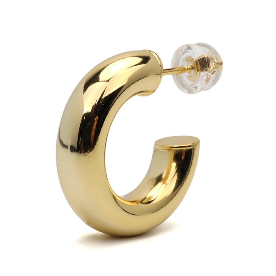 ゴールド) ピアス シルバー925 18KGP フープピアス ワイド 太幅 ゴールド) ピアス シルバー925 18KGP フープピアス ワイド 太幅
