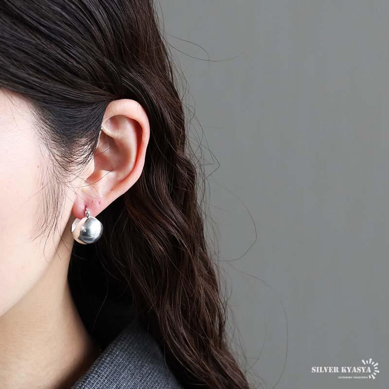 シルバー925 メタルピアス ボールピアス まんまる フープピアス 