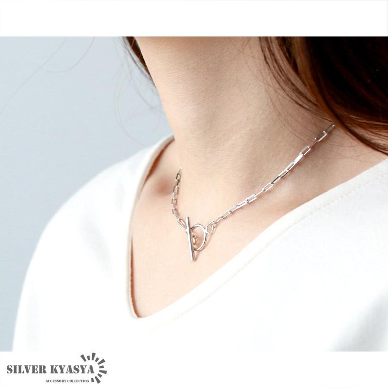 (ゴールド) シルバー925 マンテル チェーンネックレス 18K ゴールド ネックレス チョーカー シルバー 細身_4