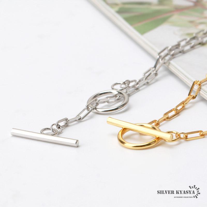 (ゴールド) シルバー925 マンテル チェーンネックレス 18K ゴールド ネックレス チョーカー シルバー 細身_6
