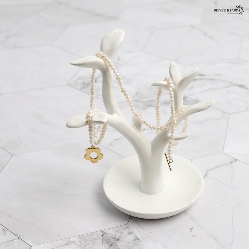 レディースネックレス パールネックレス シルバー925 18KGP 天然淡水パール マンテル 不揃い カジュアル チョーカー_6