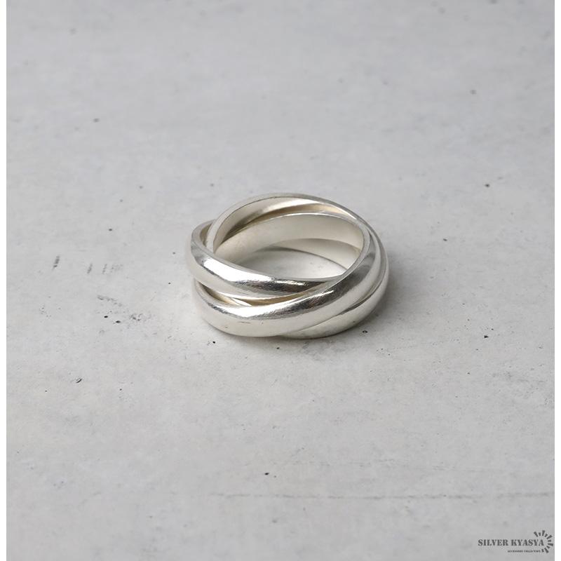 14号) シルバー990 三連リング 指輪 925 銀 シルバーリング