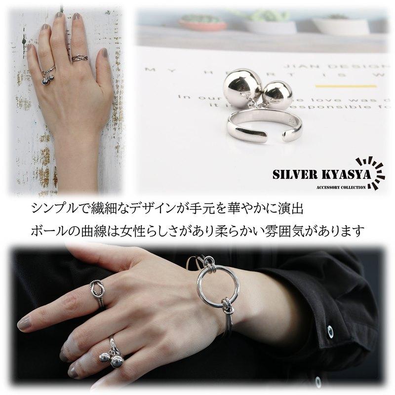 シルバー 925 リング シルバーリング ダブルボールリング925ring