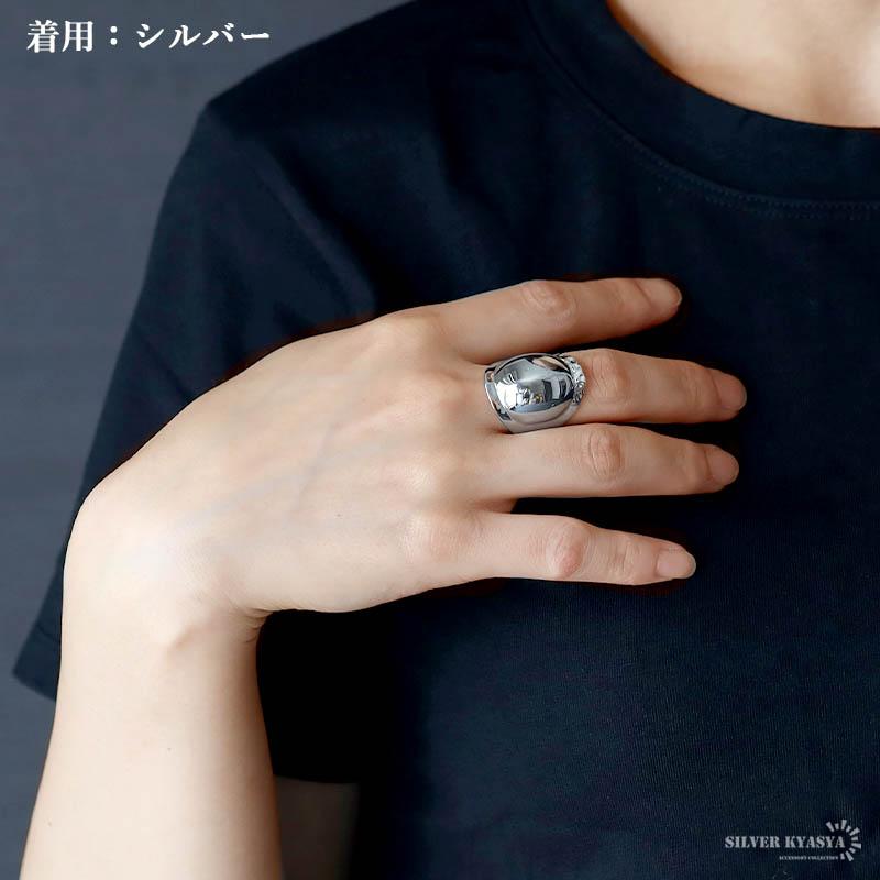 ゴールド) シルバー925 リング シルバー 大ぶり ぷっくり 18KGP ゴールド) シルバー925 リング シルバー 大ぶり ぷっくり 18KGP