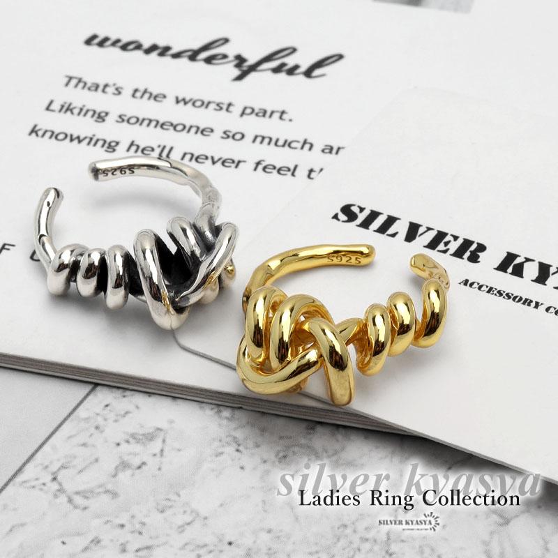 シルバー) レディース シルバー925 ぷっくり ノット ニュアンス シルバー) レディース シルバー925 ぷっくり ノット ニュアンス