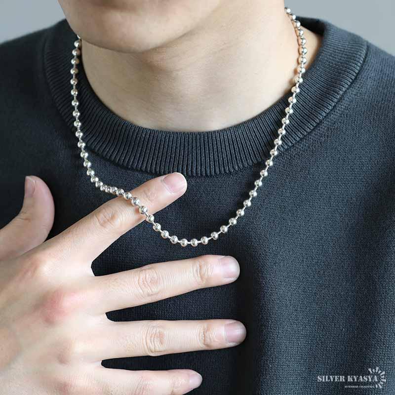 シルバー925 ボールチェーン ネックレス 幅5mm 50cm ネックレス