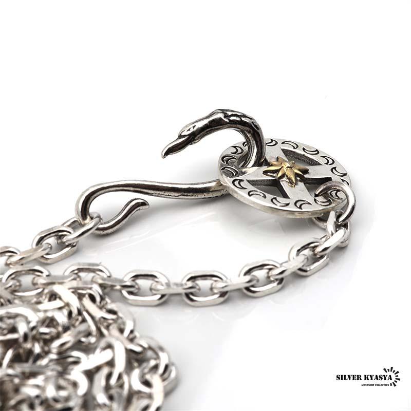 シルバー925 フェザーネックレスチェーン 太陽ホイール イーグルフック