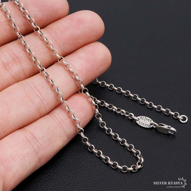 シルバー925 ロールチェーン ネックレス 幅3mm 50cm ネックレス