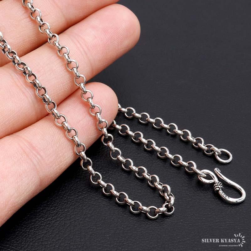 シルバー925 ロールチェーン ネックレス 幅3.5mm 45cm ネックレスチェーン メンズ 男性 金属アレルギー対応_2
