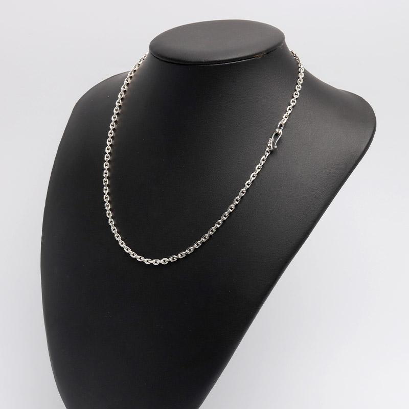 シルバー925 あずきチェーン ネックレス 幅3mm 60cm 4面カット