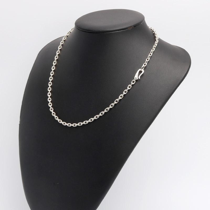 シルバー925 あずきチェーン ネックレス 幅4mm 50cm 4面カット