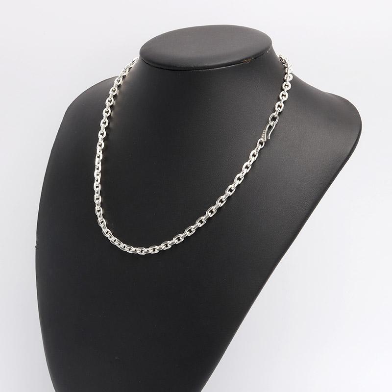 シルバー925 あずきチェーン ネックレス 幅5mm 60cm 4面カット