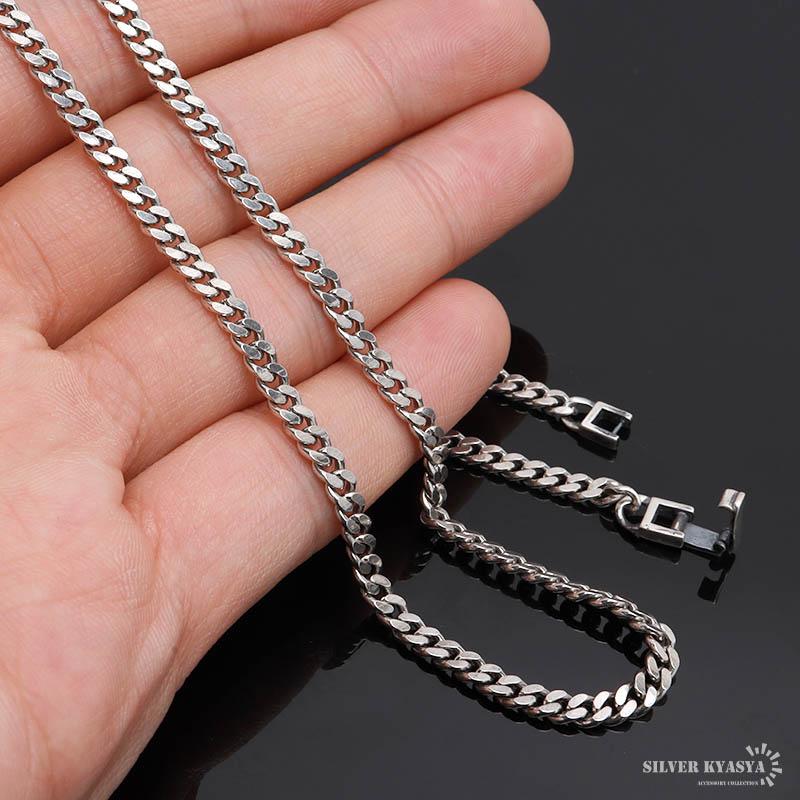 シルバー925 喜平チェーン ネックレス 幅4mm 50cm ネックレスチェーン
