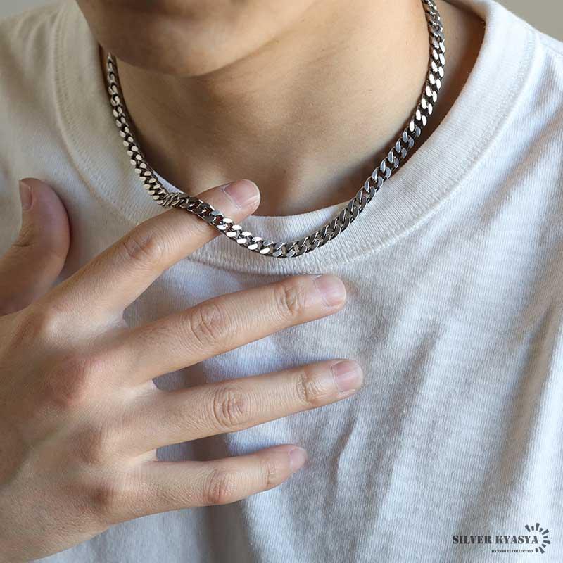 シルバー925 喜平チェーン ネックレス 幅6mm 45cm 喜平ネックレス 太め