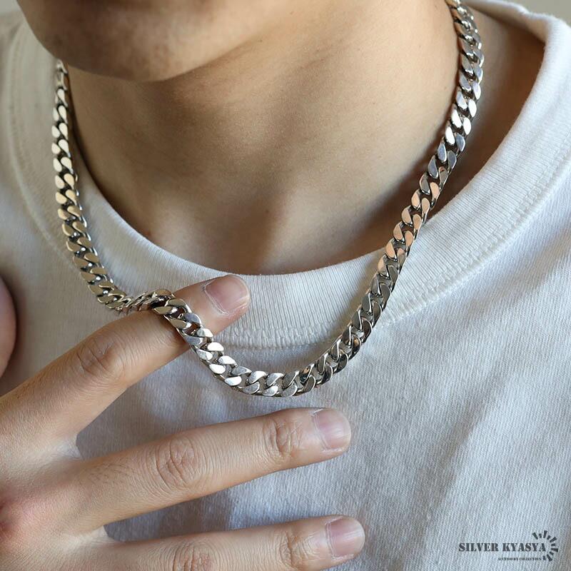 シルバー925 喜平チェーン 幅8mm 喜平ネックレス 二重ロック 金属