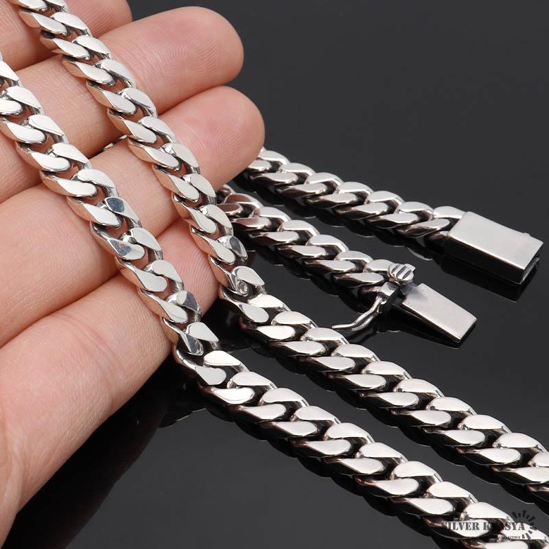 シルバー925 喜平チェーン ネックレス 幅8mm 60cm 喜平ネックレス 太め 重厚感 メンズ 男性 金属アレルギー対応の画像