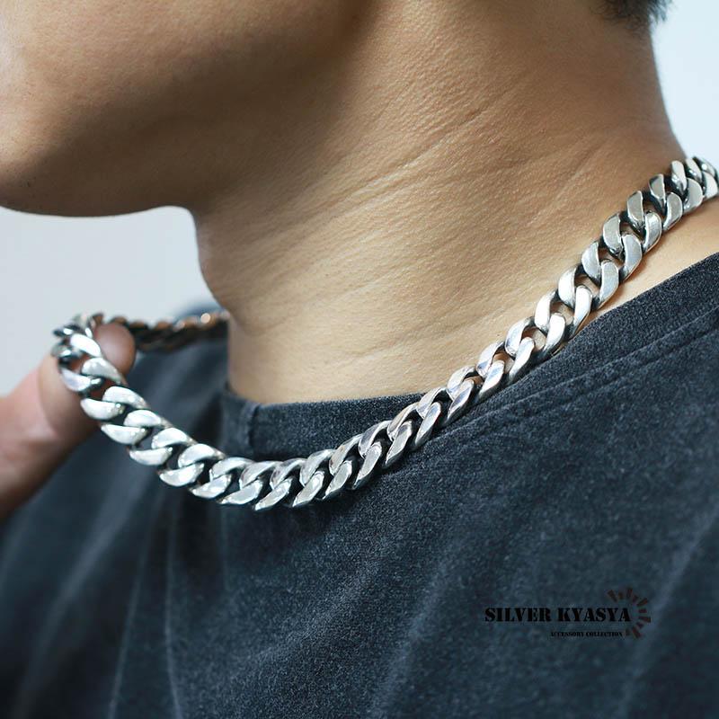 hanger1さん専用 喜平チェーングラデーション ネックレス シルバー シルバー925 喜平ネックレス シルバー喜平チェーン 幅12mm マイアミ