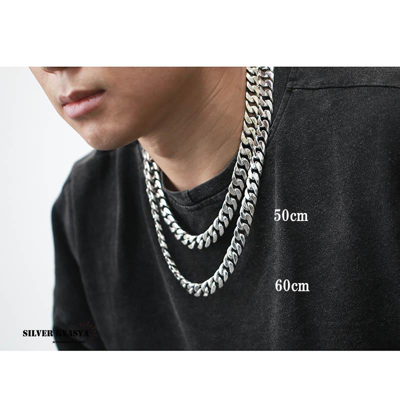 シルバー925 喜平ネックレス シルバー喜平チェーン 幅12mm マイアミ
