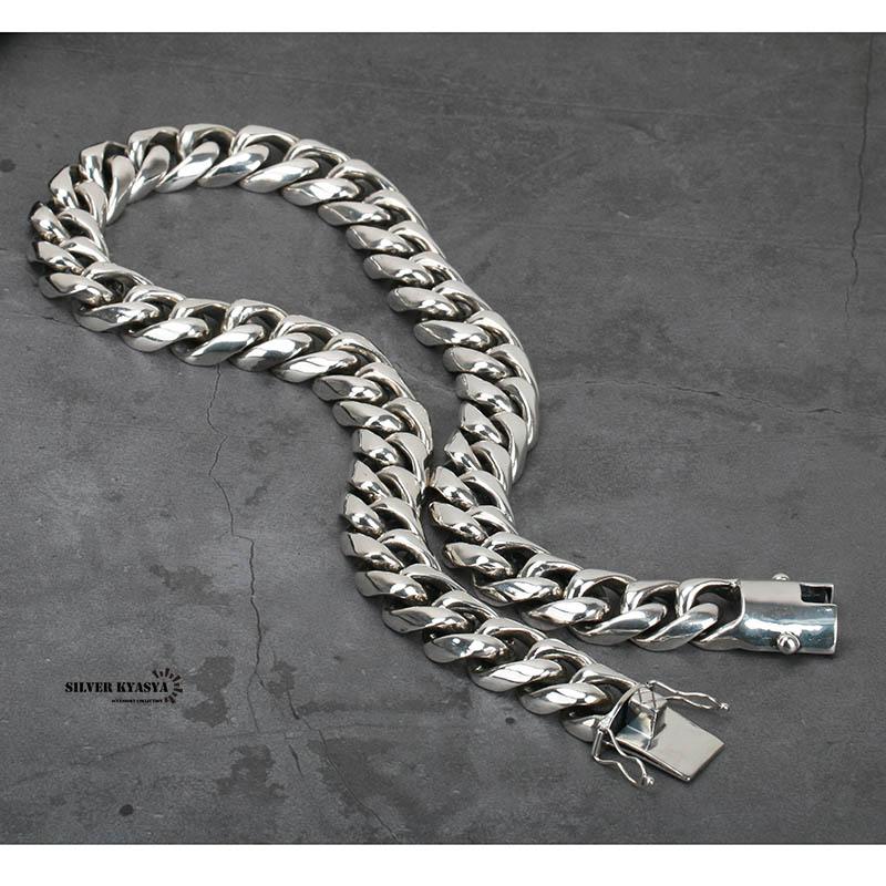 希少! 超重厚 シルバー925 喜平ネックレス 極太 20mm マイアミ