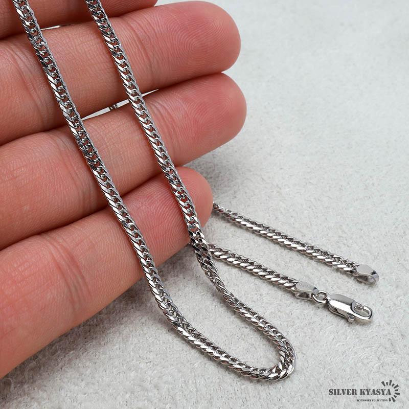 シルバー925 ダブル喜平チェーン ネックレス 幅3mm 55cm 喜平