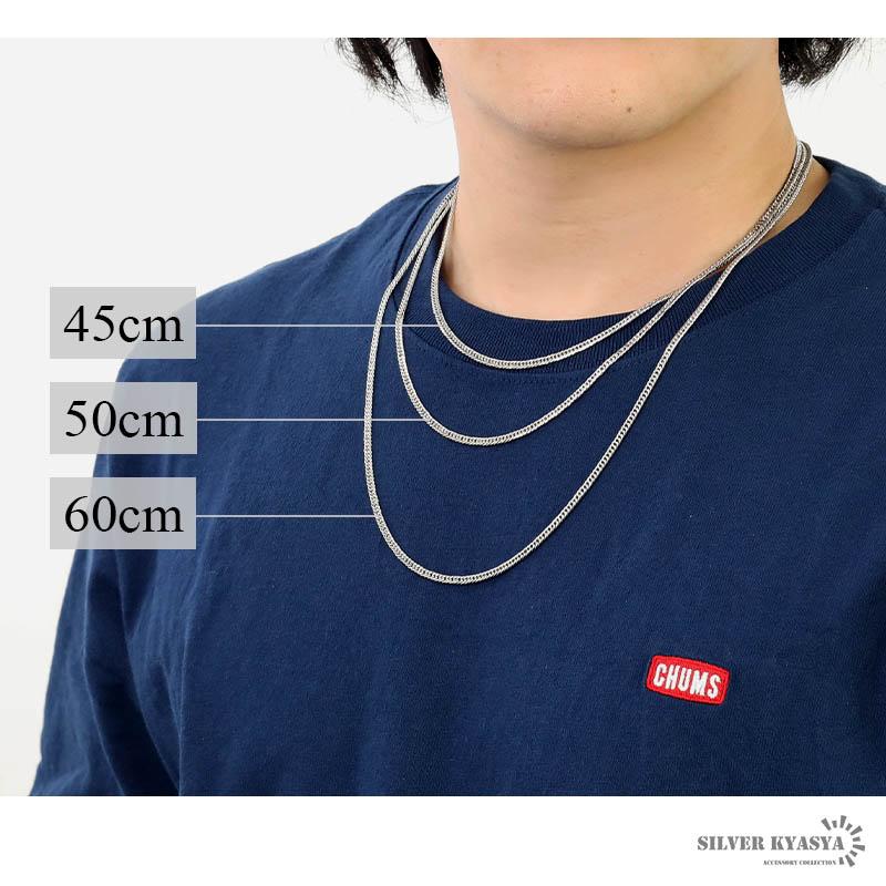 シルバー925 ダブル喜平チェーン ネックレス 幅3mm 55cm 喜平