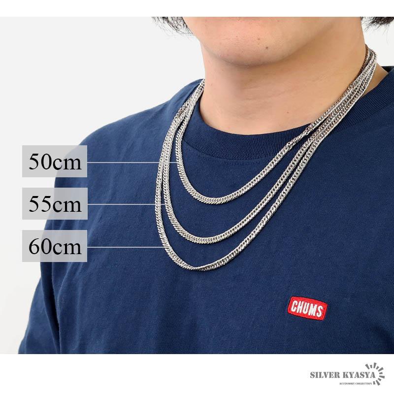シルバー925 ダブル喜平チェーン ネックレス 幅5mm 50cm 喜平