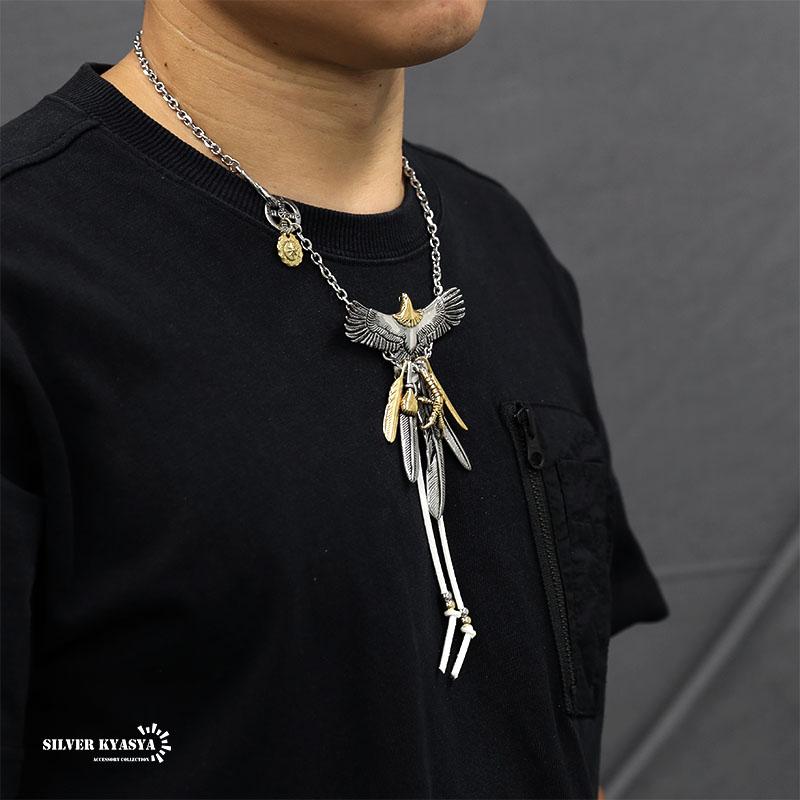 316L 特大 頭金 イーグルネックレス 豪華カスタム フェザーネックレス