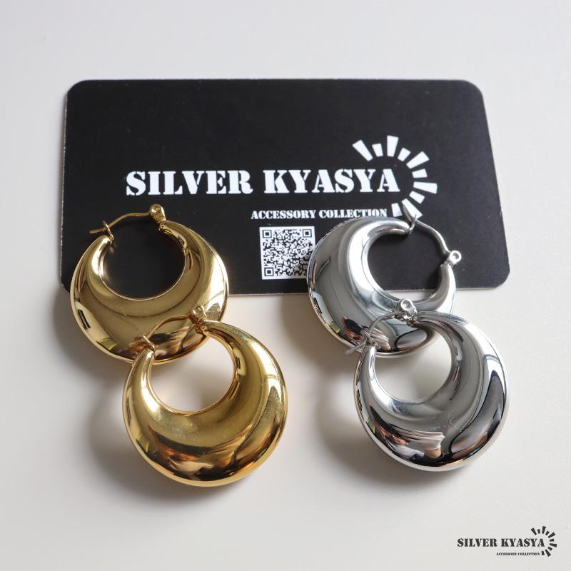 大ぶりピアス　ハンドメイドピアス　シルバーアクセサリーシルバーピアス　ステンレス ちゅん様♥︎ 大ぶりピアスハンドメイドピアスシルバー