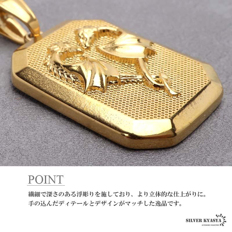 50cm) ステンレス HIPHOPネックレス ゴールド 6面カットダブル喜平
