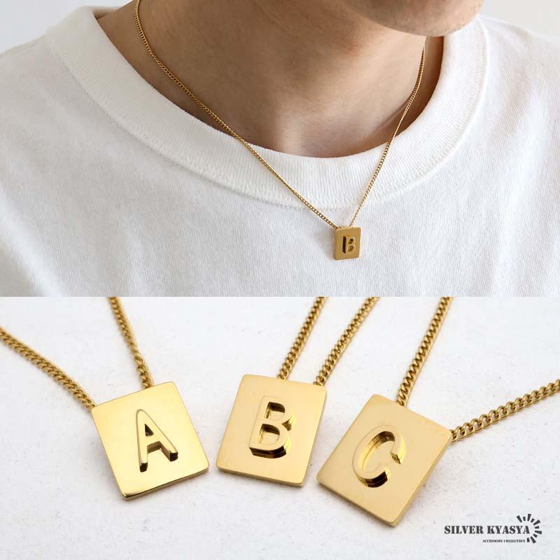 新品☆イニシャルネックレス Y♡K K) イニシャルネックレス アルファベットネックレス ステンレス 喜平