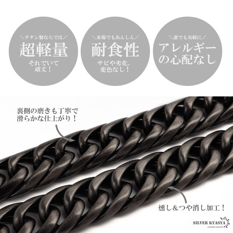 50cm) 純チタン製 ダブル喜平チェーンネックレス 喜平ネックレス 6面