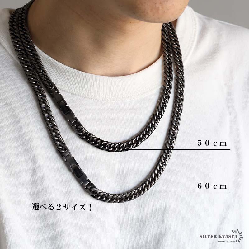 60cm) 純チタン製 ダブル喜平チェーンネックレス 喜平ネックレス 6面
