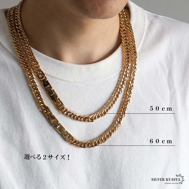 50cm) 純チタン製 ダブル喜平チェーンネックレス 喜平ネックレス 6面