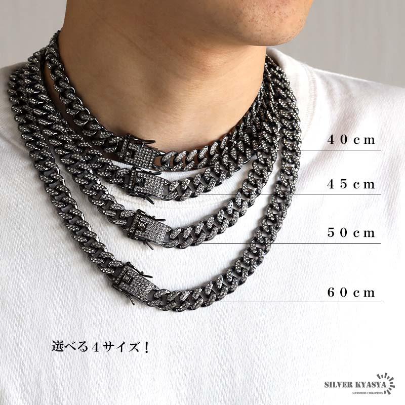 60cm) HIP HOP 喜平ネックレス ブラック 黒 メンズ ブリンブリン