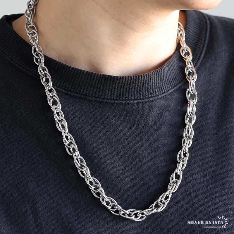 60cm) ステンレス ロープチェーンネックレス 2サイズ 太幅 ツイスト