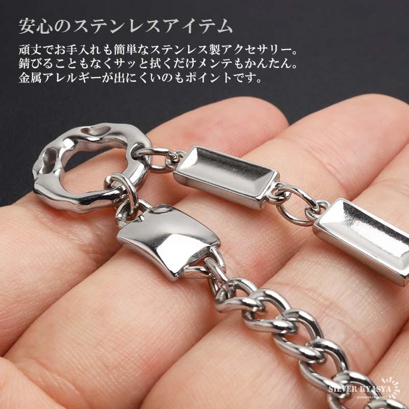 ステンレス ストーンネックレス デザインネックレス 幾何学ネックレス