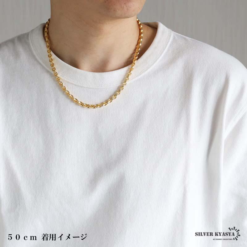 45cm) 18k 金 仕上げ 梵字 ペーパーチェーンネックレス 六字真言